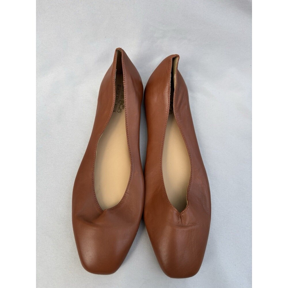 Coach And Four Brown Leather Slip On Ballet Flats Size 9 Made in Italy - Picture 10 of 10